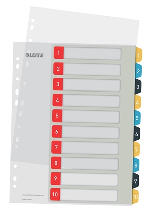 Leitz Registro imprimible PP A4+ 1-10 Colores acogedores