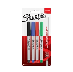 Marcador Sharpie Ultra Fino 0,3 mm pack de 4 unidades