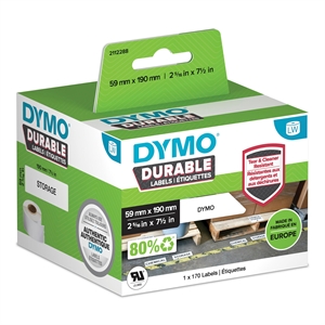 Dymo LabelWriter Etiqueta de estantería grande y duradera 59 mm x 190 mm unidad.