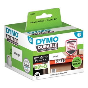 Dymo LabelWriter Etiqueta resistente de envío de 59 mm x 102 mm cada una.