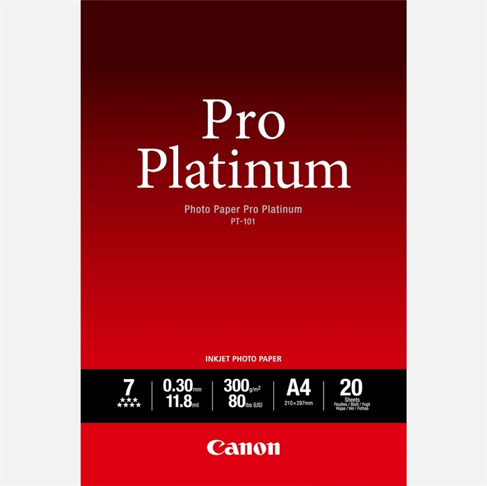 Canon Photo Paper Pro Platinum 300g/m² - A4, 20 arca 