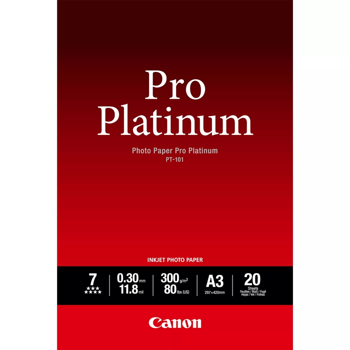 Canon Photo Paper Pro Platinum 300g/m² - A3, 20 arca 