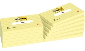 3M Notas Post-It 76 x 127 mm, amarillo rayado