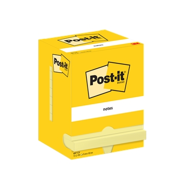 3M Notas Post-it 76 x 102 mm, amarillo - paquete de 12 unidades.