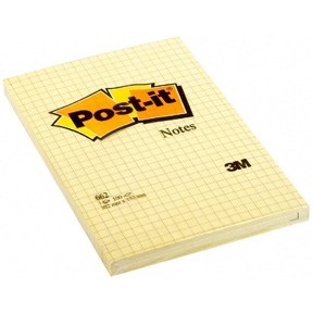 3M Notas Post-it 102 x 152 mm, cuadradas, amarillas - pack de 6.