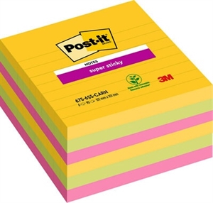 3M Notas Post-it super adhesivas 101 x 101 rayadas Rio de Janeiro - paquete de 6