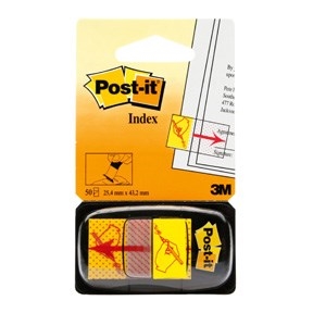 3M Post-it Indexfaner 25 x 43,2 mm, "sign here" amarillo