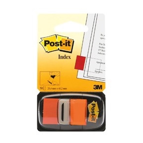 3M Post-it Index fanes 25,4 x 43,2 mm, naranja