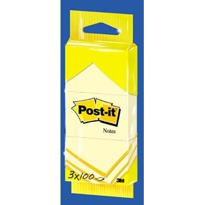 3M Notas adhesivas Post-it 38 x 51 mm, amarillo - paquete de 3