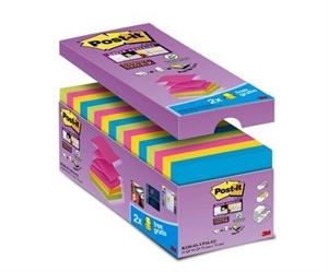 3M Post-it Z-Notes 76 x 76 mm, Super Sticky V-Pack - 16 paquete