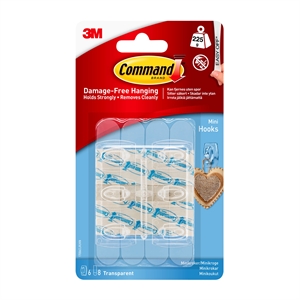 3M Command ganchos mini transparentes con tiras transparentes 170