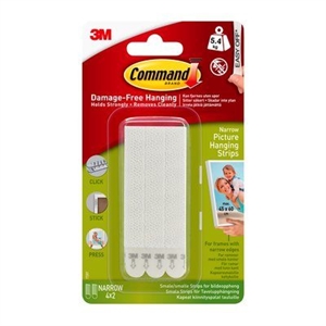 3M Command tiras pequeñas para colgar cuadros, color blanco, 4 x 2 tiras