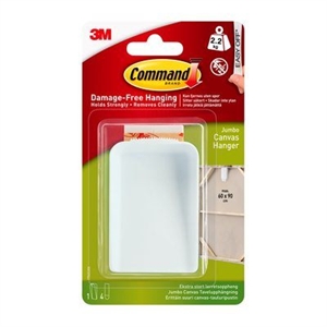 3M Command colgador de lienzo extra grande, blanco, 1 colgador + 4 tiras