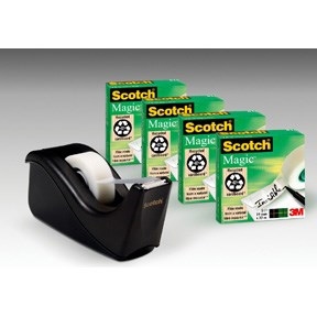 3M Dispensador de Cinta C60 +4 rollos negro 19mmx33m