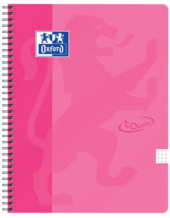 Oxford Touch libreta A5+ cuadriculada 5x5 70 hojas 90g rosa