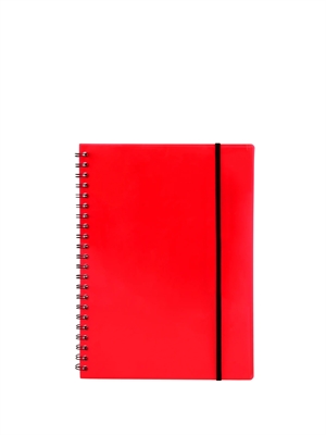 Büngers Cuaderno A5 de plástico con espiral rojo