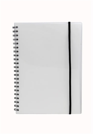 Büngers Cuaderno A4 de plástico con espiral en la parte trasera transparente