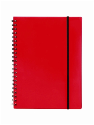 Büngers Cuaderno A4 de plástico con espiral rojo