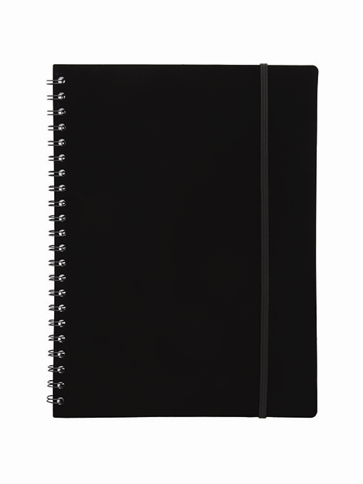Büngers Cuaderno A4 de plástico con espiral en color negro.
