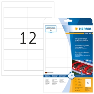 HERMA etiqueta removible repelente al agua 97 x 42,3 mm, 240 unidades.