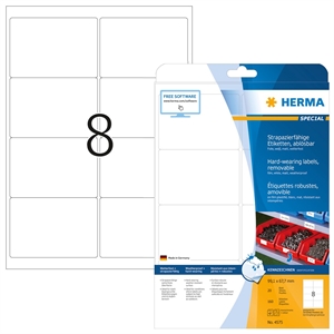 HERMA etiqueta removible resistente al agua 99,1 x 67,7 mm, 160 unidades.
