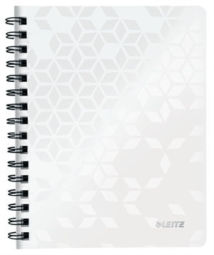 Leitz Cuaderno de notas WOW PP A5 con perforación de línea, 80 hojas blancas.