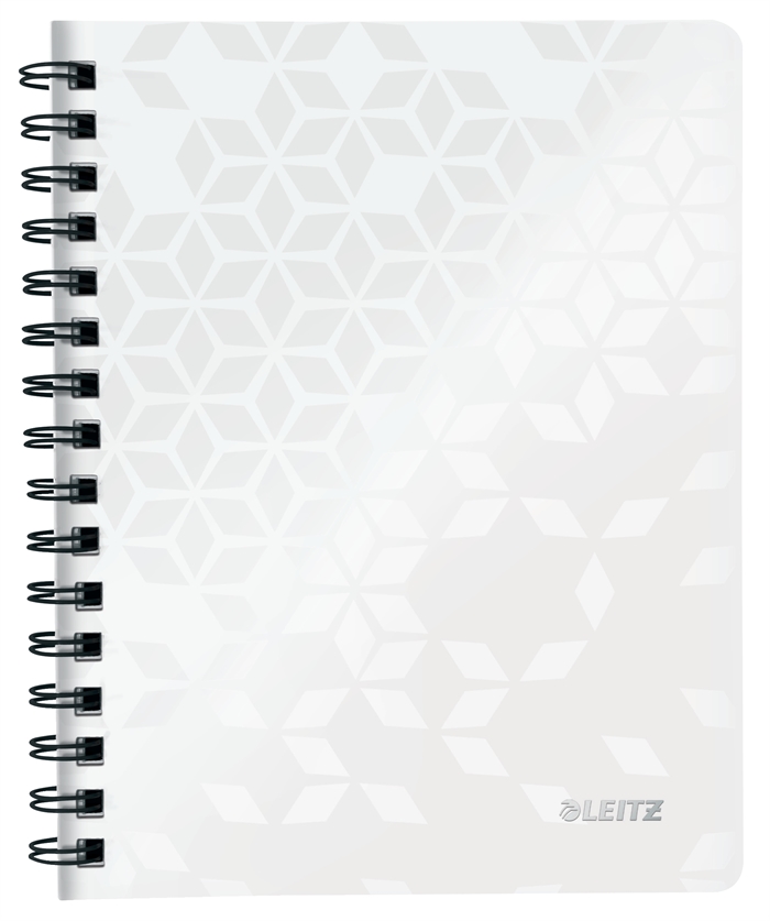 Leitz Cuaderno de notas WOW PP A5 con perforación de línea, 80 hojas blancas.