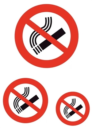 HERMA etiqueta "No fumar" prohibición de fumar, etc., 3 unidades.