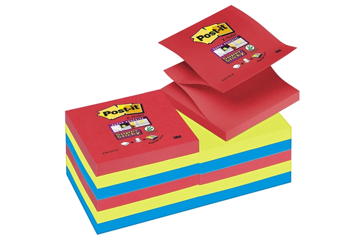 3M Post it Z-Notes 76 x 76 mm, Super Sticky Jewel Pop - Paquete de 6 unidades