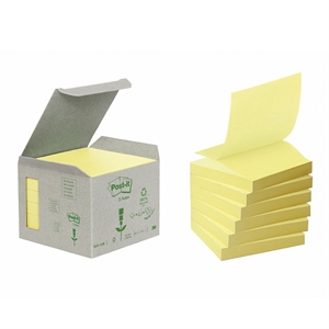 3M Post-it Z-Notes 76 x 76 mm, amarillo reciclado - paquete de 6.