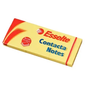 Esselte Contacta Notes 50x40 mm, amarillo - paquete de 3