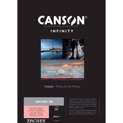 Canson Arches 88 Rag (Pure White) 310 - 5" x 7" , 25 hojas 