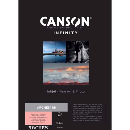 Canson Arches 88 Rag (Pure White) 310 - A4, 25 arca 
