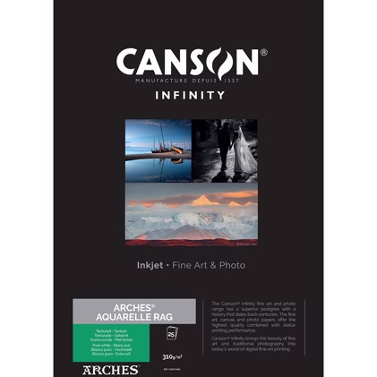 Canson Arches Aquarelle Rag (Pure White) 310 - A3+, 25 arca 