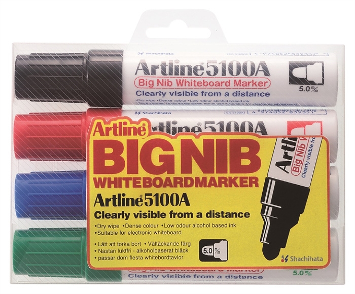 Artline Marcador de Pizarra 5100A BIG 4 pack