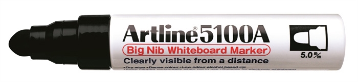 Artline Rotulador de pizarra blanca 5100A GRANDE negro