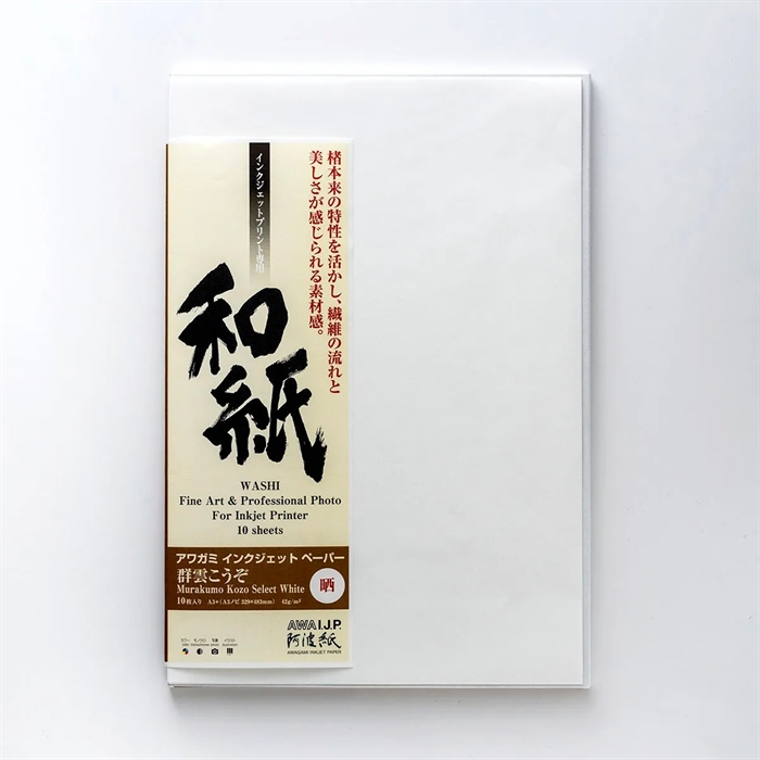 Awagami Murakumo Kozo Select white - 42 g/m², A4 20 hojas