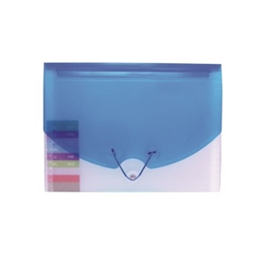 Carpeta de acordeón de Bünger con 10 bolsillos transparentes/azules