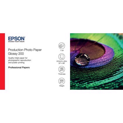 Epson Production Photo Paper Glossy 200g/m² - 24" x 30 metros 