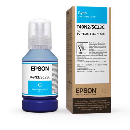Tinta de sublimación Epson (T49N2) - Cyan 140 ml para Epson F100 y F500