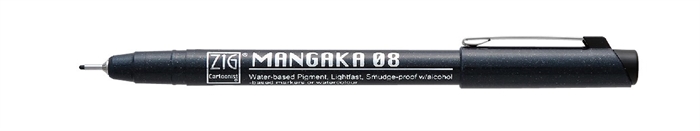 ZIG Mangaka Fineliner 08, negro.