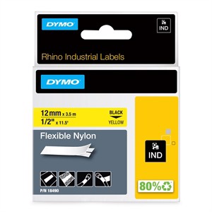 Cinta Rhino 12mm x 3,5m de nylon flexible azul/amarillo