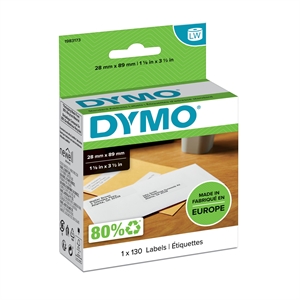 Etiquetas Dymo LabelWriter de 28 x 89 mm, 1 x 130 unidades.