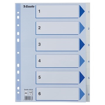 Esselte Registro PP A4 1-6 blanco