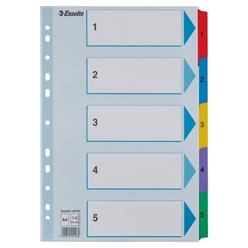 Esselte Registro Cartón Mylar A4 1-5