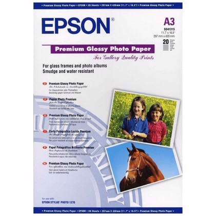 Epson Premium Glossy Photo Paper 255 g, A3 - 20 hojas 