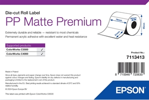 Epson PP Etiqueta Premium Mate, Etiquetas troqueladas, 76 x 51mm ( 535 Etiquetas )