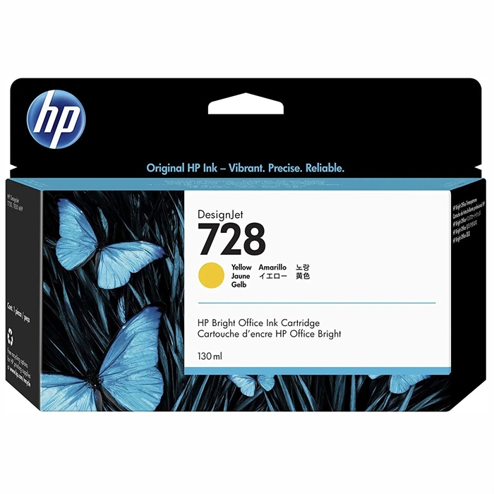 HP 728 130-ml Yellow DesignJet cartucho de tinta