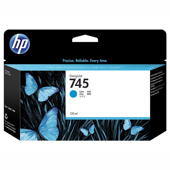 HP 745 cyan cartucho de tinta, 130 ml