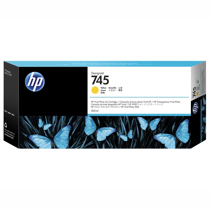 HP 745 yellow cartucho de tinta, 300 ml